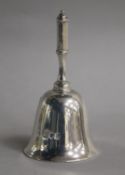 A later Victorian silver hand bell, Holland, Aldwinckle & Slater, London, 1897, 10cm.