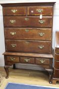 An 18th century oak chest on stand W.101cm