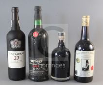 One bottle of Taylor's late bottle Vintage Port, 1979 and three other bottles of port