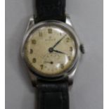 A gentleman's 1940's/1950's stainless steel mid-size Rolex manual wind wrist watch with Arabic