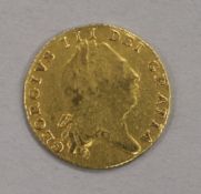 A George III gold half guinea, 1802, Obv. sixth laureate head; Rev. crowned shield of arms within