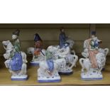 Eight Rye pottery figures tallest 25cm