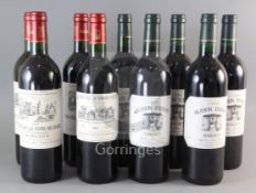 Five bottles of Blason D'Issan, Margaux, 1996, three bottles of Chateau La Tour De Mons, Margaux,