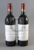 Two bottles of Chateau Lascombes, Margaux, 1990.