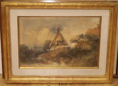 Watercolour, country church and two others