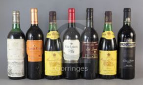 Seven bottles of assorted Rioja including Marques De Riscal, 1985, two bottles of Marques del