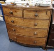 A Victorian mahogany bowfront chest of drawers W.102cm