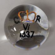 A 1937 Commemorative paperweight