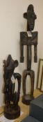 Two Bambara Segou style painted wood tribal figures