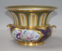 A 19th century ironstone vase with painted decoration