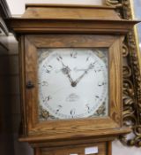 A pine thirty hour longcase clock, signed Stephen Grundwell, Frant, W.47cm
