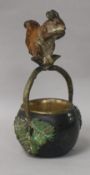 An Austrian cold painted bronze 'squirrel' match stand