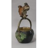 An Austrian cold painted bronze 'squirrel' match stand