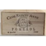 A case of twelve bottles of Chateau Clos Sainte Anne, Pomerol, 2000.