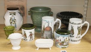 A collection of Holkham Pottery wares, including Festival of the City of London pieces designed by