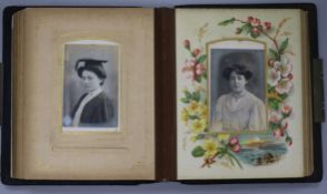 A Victorian and later photograph albums and a musical photo album