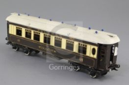 A Hornby Pullman coach "Iolanthe" in chocolate and cream Pullman livery