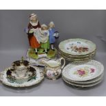 A Yardley's "Lavender" group, 4 dessert dishes and comport and decorative ceramics