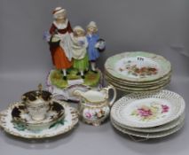 A Yardley's "Lavender" group, 4 dessert dishes and comport and decorative ceramics