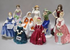 Ten Royal Doulton figures 22.5cm