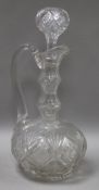 A Victorian cut glass wine carafe 32cm