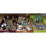 A quantity of mixed enamel jewelled frogs, pineapple etc pill pots
