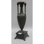 A 19th century French bronze 2 handled vase H.35cm.