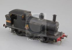 A Leeds Model Co O gauge 0-6-0 BR Jinty Class locomotive, number 41835, black livery, ball race on