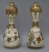 A pair of Japanese satsuma vases H.24cm