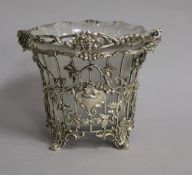 A Victorian pierced silver sugar basket, by The Barnards, London, 1844, with associated? frosted
