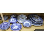 A collection of blue and white wares 56cm