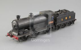 A Leeds Model Co O gauge 0-6-0 tender locomotive, LMS number 17562, black livery, 3 rail, overall