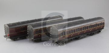 A set of three Exley LMS Suburban coaches, no's. 20008, 10005 and 81