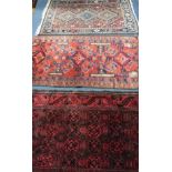 Three Caucasian rugs 190cm. x121cm., 180cm. x 110cm., 166cm. x 130cm.