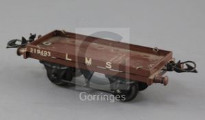 An LMS flat wagon by Hornby, boxed No 219493