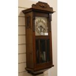 A 1920s mahogany 8 day hall clock W.36cm