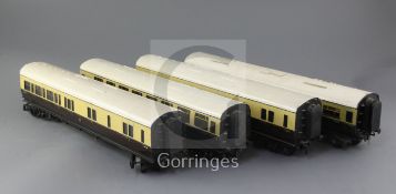 A set of four Exley GWR no. 3920, 2113, 7172 and 4772 corridor coaches