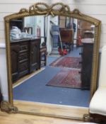A Victorian gilt rope-framed overmantel mirror W.108cm