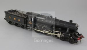 A scratch built LMS O gauge 4-6-0 black five locomotive and tender, number 5241, black livery, 3rd