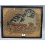 A Victorian needlepoint of a Spaniel W.32cm. H.23cm.