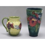 A Moorcroft vase, and a jug Vase H.23cm