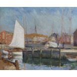 Henry Mitton Wilson (1873-1923) oil on canvas, Harbour scene, signed, 50 x 60cm.