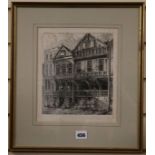 G. Cuitt - 3 dry point etchings of Chester and Renis Flanders, 2 signed prints of Sandhurst (5)