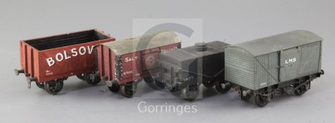 A Bolsover open wagon, no.4239, in red, a Salt Union Ltd box van, no.801, in red, a Tar tanker