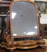 A Victorian mahogany toilet mirror W.78cm