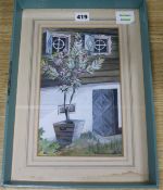 Eileen Greenwood, watercolour, 'Wine cellar door, Graz' Signed and dated lower right 1952.