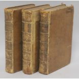 Miller, Philip - The Gardener's Dictionary, 4th edition, 3 vols, 8vo, old calf, spines creased,