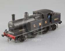 A Leeds Model Company LMS O gauge tank locomotive, 2-4-2, number 10923, 3rd rail, black livery,
