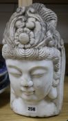 A Chinese marble head of Guanyin 33cm