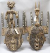 Two Bamana N'Tomo initiation masks